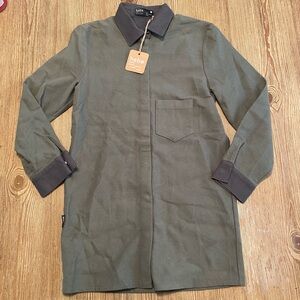 New Hebe Olive Green 100% Organic Cotton Jacket Dress